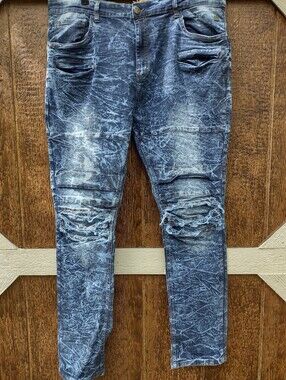 Grindhouse Rip N Repair Men's 42 Slim Fit Denim Jeans